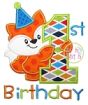 First Birthday Fox Applique | Machine Embroidery Designs by JuJu