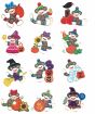 Halloween Harvest Sock Monkeys Applique Machine Embroidery Designs by JuJu