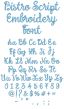 Bistro Script Font Digital Embroidery Machine Designs by JuJu