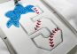 Baseball Bow Number Set Applique | Machine Embroidery Designs by JuJu