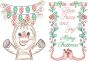 Christmas Greeting Cards Set 7 Digital Embroidery Designs by JuJu
