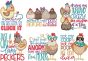 Sassy Chickens Word Art 2 | Machine Embroidery Designs by JuJu