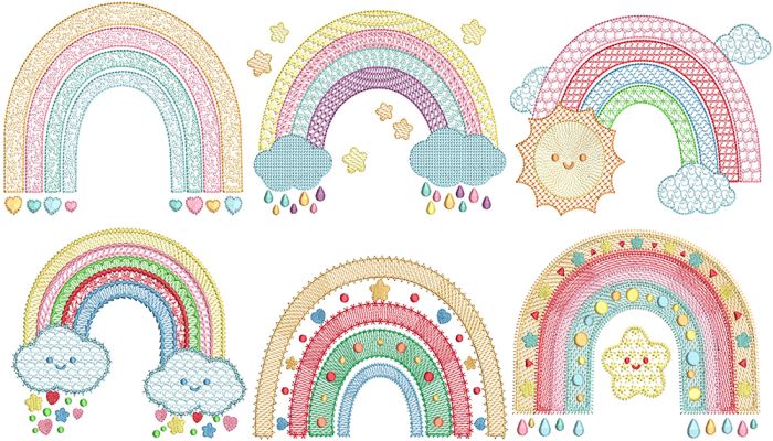 Chasing Rainbows | Machine Embroidery Designs by JuJu