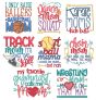 Sports Mom Word Art 1 Machine Embroidery Designs By JuJu
I only raise ballers / Track mom it's race day y'all / Softball mama - I could be quiet...but nah / Wrestling mom my heart is on the mat / 