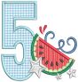 Watermelon Applique Numbers | Machine Embroidery Designs by JuJu