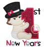 First New Year's Girl Applique | Machine Embroidery Designs by JuJu