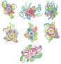 Mehndi Flowers Set 1 Machine Embroidery Designs by JuJu