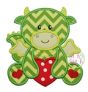 Sitting Dragon Hearts Applique | Machine Embroidery Designs by JuJu