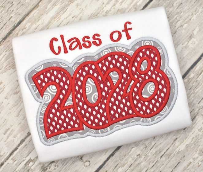 Class of 2028 Double Applique | Machine Embroidery Designs by JuJu