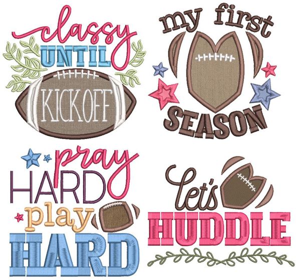 Football Word Art 4 | Machine Embroidery Designs by JuJu