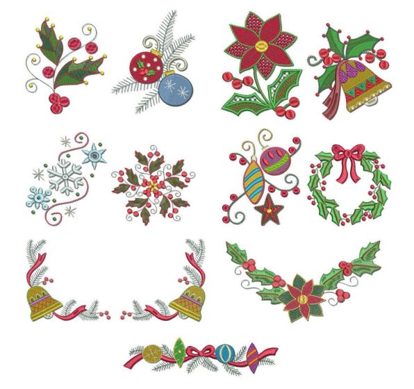 Jacobean Christmas Machine Embroidery Designs by JuJu