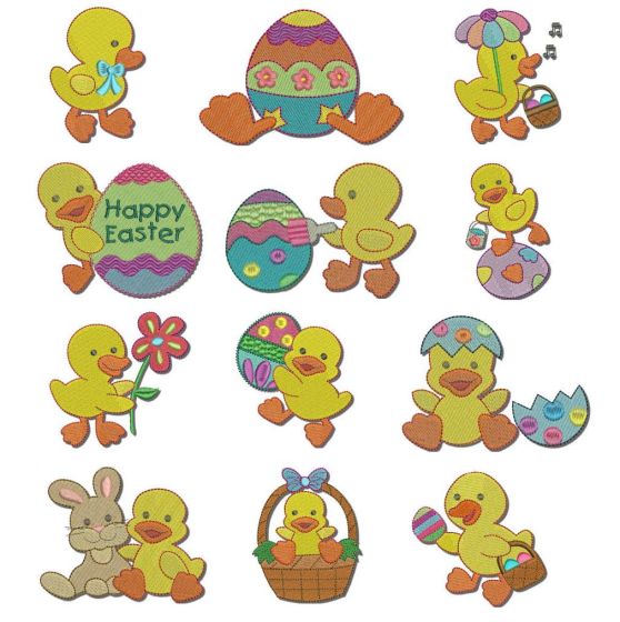 Easter Ducks Machine Embroidery Designs by JuJu