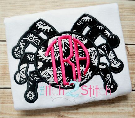Spider for Monogram Applique | Machine Embroidery Designs by JuJu