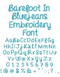 Barefoot in Blue jeans Embroidery Font Machine Embroidery Designs by JuJu