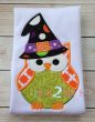 Halloween Owl Witch Applique | Machine Embroidery Designs by JuJu