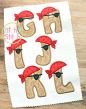 Pirate Alphabet Set Applique | Machine Embroidery Designs by JuJu