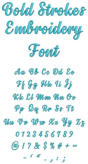 Bold Strokes Embroidery Font | Machine Embroidery Designs by JuJu