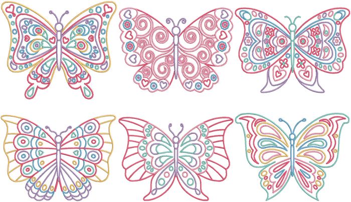 Beautiful Butterflies Machine Embroidery Designs by JuJu