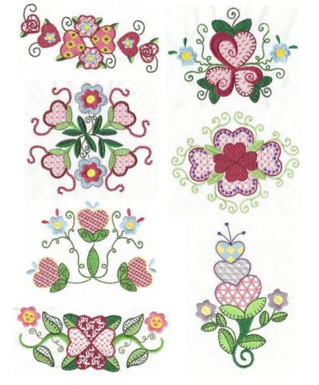 From the Heart Jacobean Machine Embroidery Designs by JuJu