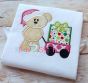 Christmas Bear Wagon Present Applique | Machine Embroidery Designs by JuJu