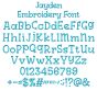 Jayden Embroidery Font | Machine Embroidery Designs by JuJu