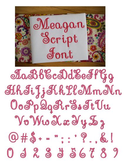 Meagan Script Embroidery Font Machine Embroidery Designs by JuJu