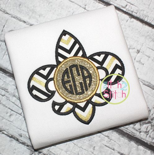 Fleur De Lis Monogram Applique | Machine Embroidery Designs by JuJu