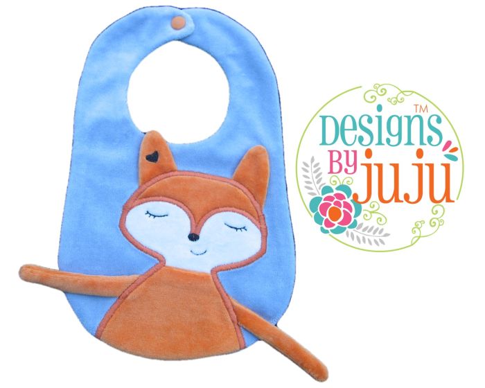 Frankie Fox Bib | Machine Embroidery Designs by JuJu