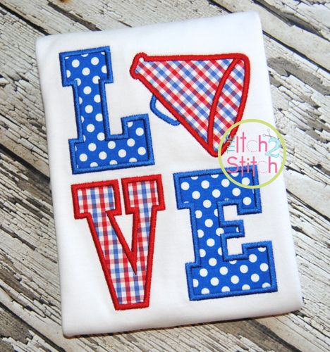 Megaphone LOVE Applique | Machine Embroidery Designs by JuJu