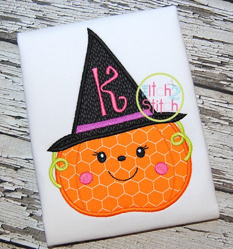 Pumpkin Witch | Machine Embroidery Designs by JuJu