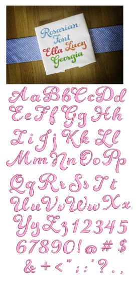 Rosarian Embroidery Font Machine Embroidery Designs by JuJu