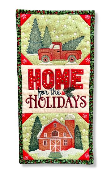 ITH Home For The Holidays Wall Hanging | Machine Embroidery Designs by JuJu