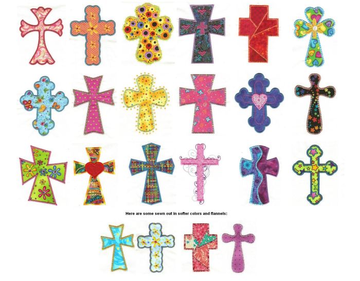 Crosses Applique Machine Embroidery Designs by JuJu 