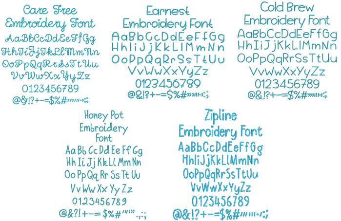 Quarter Inch Font Bundle 13 | Machine Embroidery Designs by JuJu