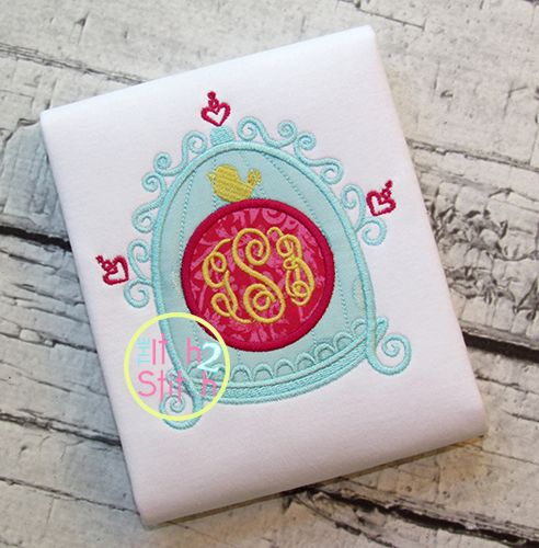 Birdcage Monogram Applique | Machine Embroidery Designs by JuJu