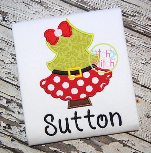 Christmas Tree Santa Applique | Machine Embroidery Designs by JuJu