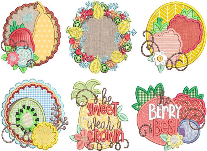 Summer Fruits | Machine Embroidery Designs by JuJu