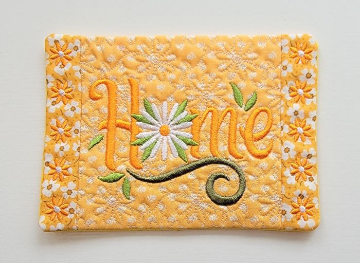 ITH Daisy Home Mug Rug | Machine Embroidery Designs by JuJu