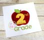 Apple School 2nd Grade Number Applique | Machine Embroidery Designs by JuJu