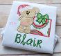 Christmas Bear Present Applique | Machine Embroidery Designs by JuJu