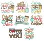 Coffee Word Art Set 1 Machine Embroidery Designs by JuJu