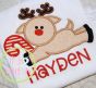 Reindeer Candy Cane Applique | Machine Embroidery Designs by JuJu