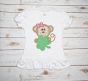 Shamrock Monkey Girl Applique | Machine Embroidery Designs by JuJu
