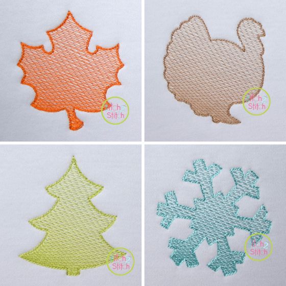 Monthly Mini Sketch Embroidery Set 4 | Machine Embroidery Designs by JuJu
