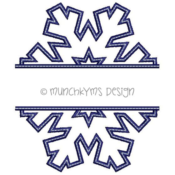 Split Snowflake | Machine Embroidery Designs by JuJu