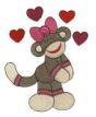 Valentine Sock Monkeys Filled Version Machine Embroidery Designs by JuJu