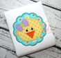 Chick Face Scalloped Circle Applique | Machine Embroidery Designs by JuJu
