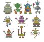 Friendly Robots Machine Embroidery Designs by JuJu