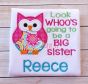 Look Whoo's Going to be a BIG Sister Owl Applique | Machine Embroidery Designs by JuJu