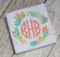 Wreath Monogram Frame Embroidery | Machine Embroidery Designs by JuJu